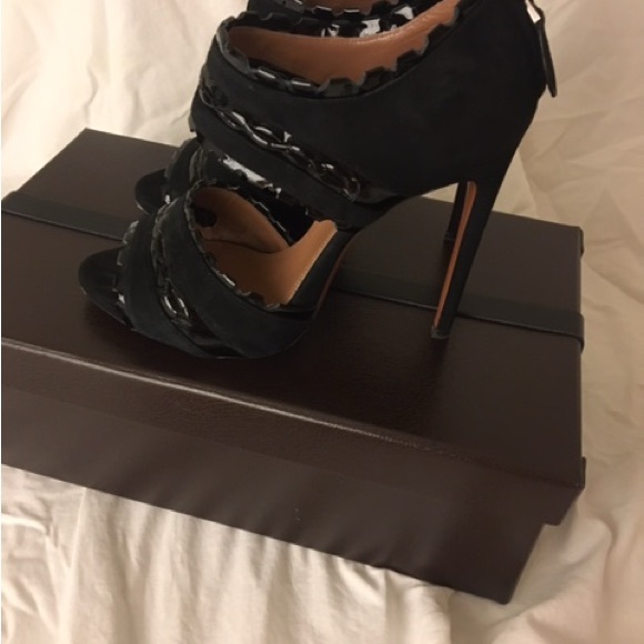 Azzedine Alaia black suede & patent leather heels size 38 - Picture 3 of 13